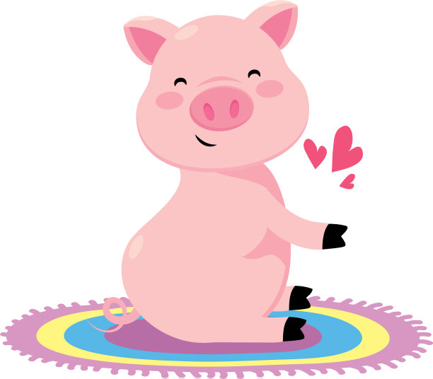 彩色地毯猪图片下载