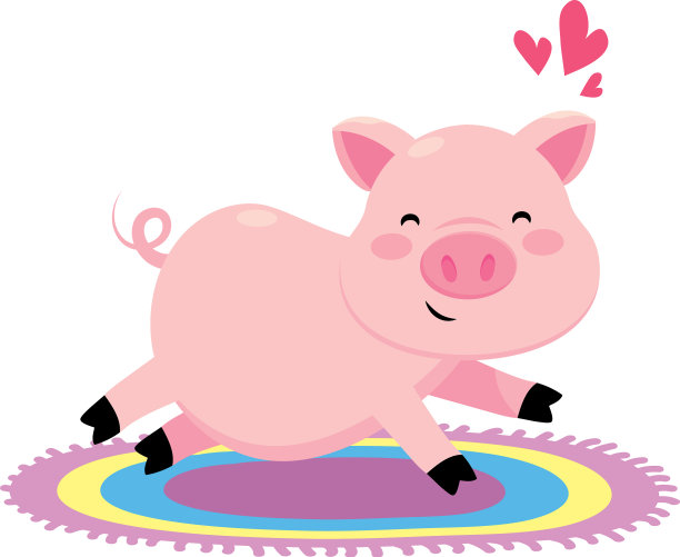 彩色地毯猪图片下载