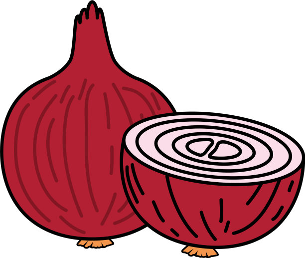 可爱的红洋葱孤立图标图片下载