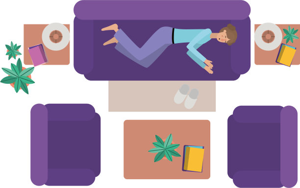 鸟瞰图的女人休息的化身角色图片下载