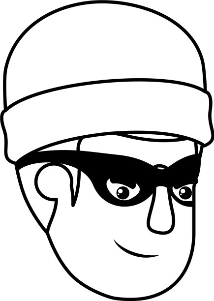 带着面具的小偷头像的人的头图片下载