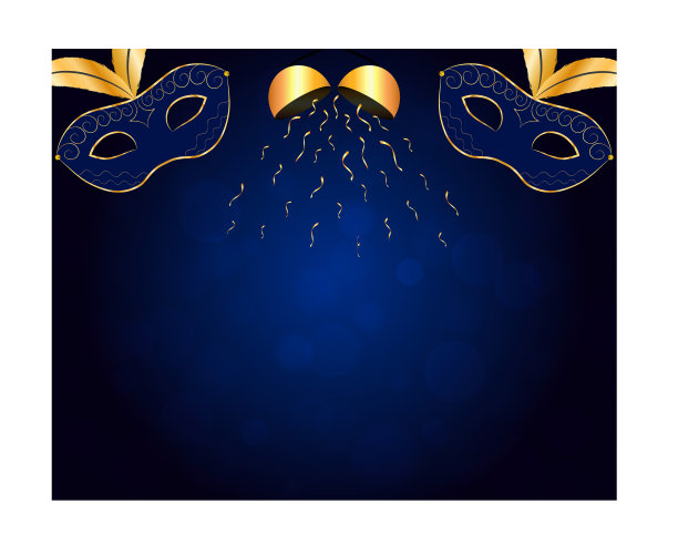狂欢蓝色背景配金色装饰图片下载