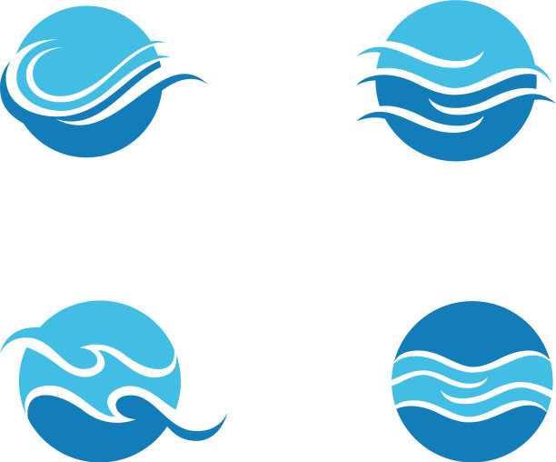 水波符号和图标标志模板图片下载