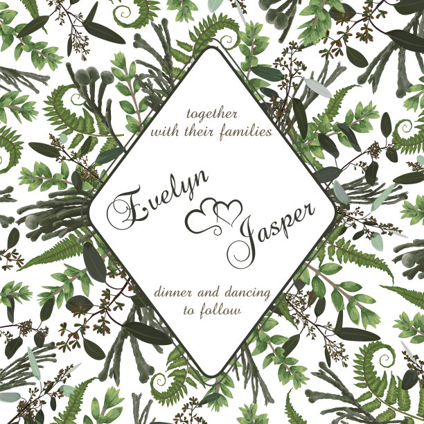 婚礼广场花卉请帖请帖图片下载