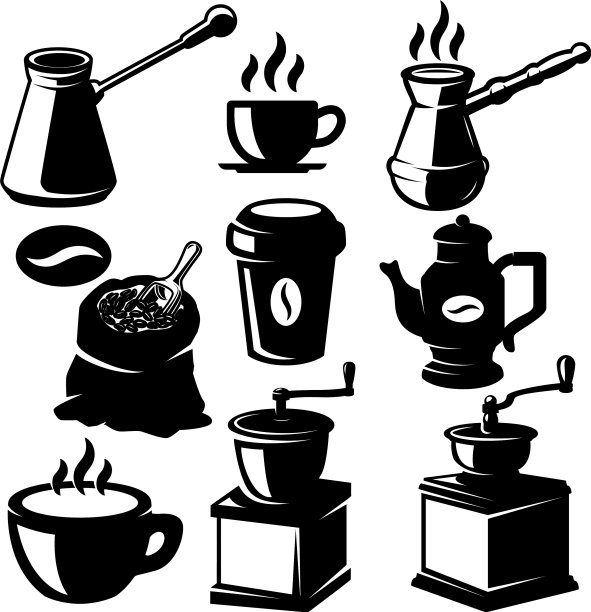 咖啡店设计元素:咖啡豆图片下载