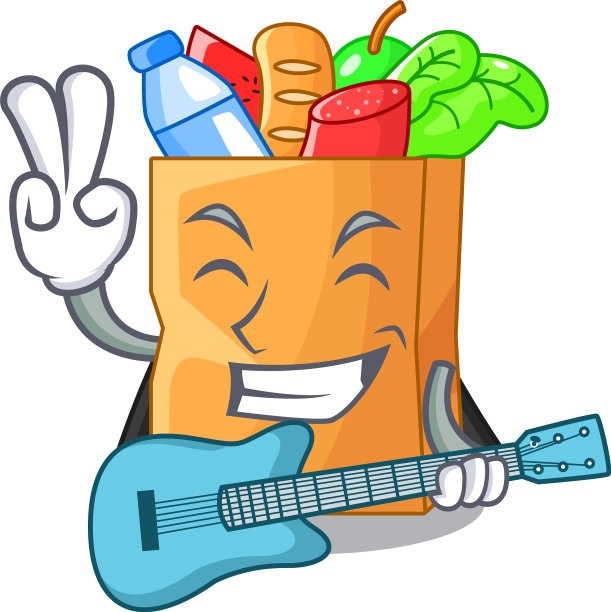 与吉他现实食物袋角色图片下载