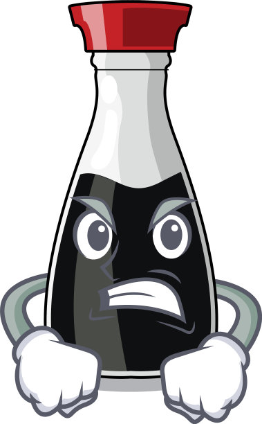 卡通造型的愤怒酱油瓶图片下载