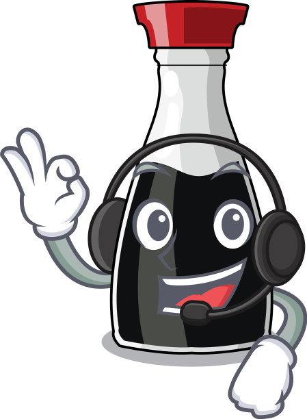 与耳机酱油隔离吉祥物图片下载