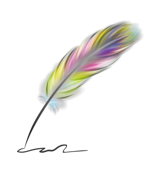 五彩缤纷的羽毛写作图片下载