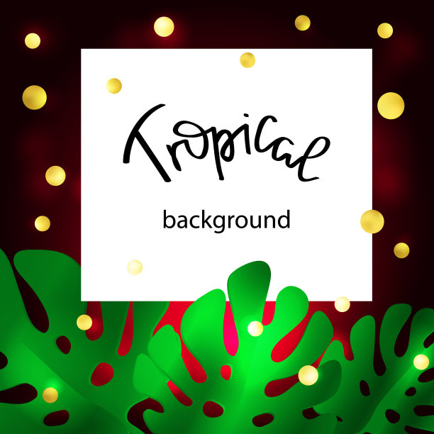 明亮的热带背景与丛林植物图片下载