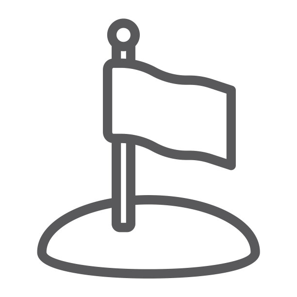 旗帜线条图标游戏和指针旗杆标志图片下载