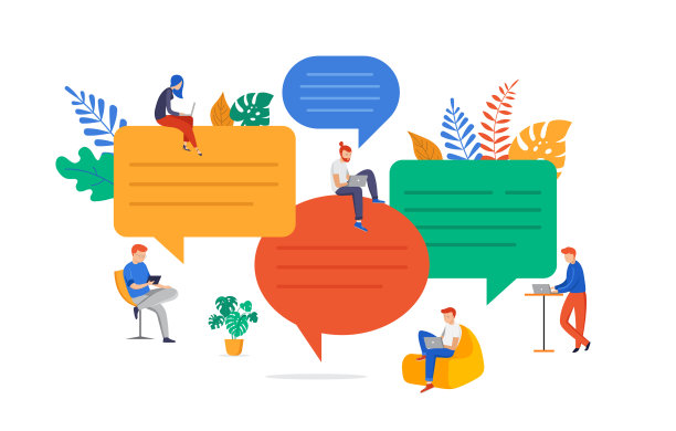 一群年轻人在寻找交流图片下载