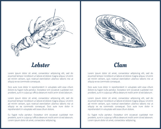 龙虾和蛤海报套装图片下载