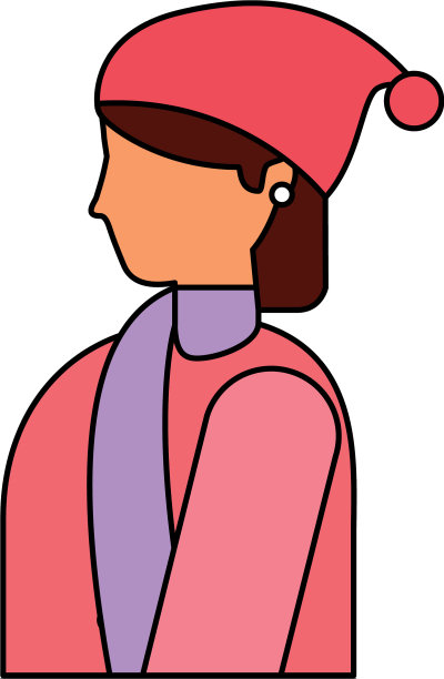 女人侧视图与冬天的衣服图片下载