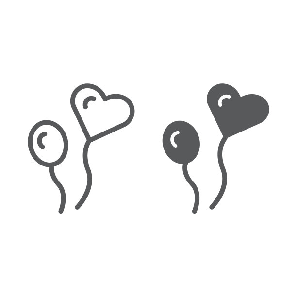 派对气球，线条和符号，浪漫和图片下载