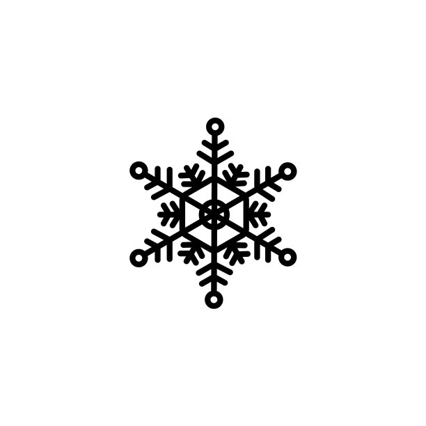 网页线图标雪花黑色在白色的背景图片下载