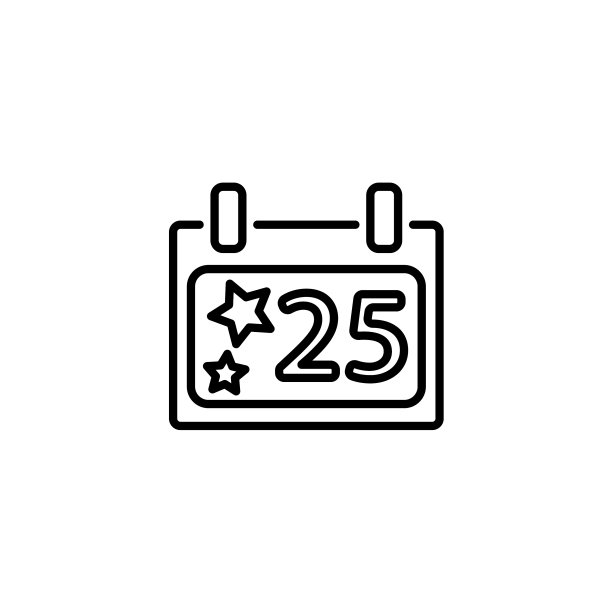 Web线条图标日历圣诞节12月25日图片下载