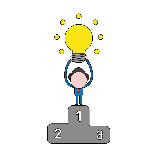 商人角色举着耀眼的光图片下载