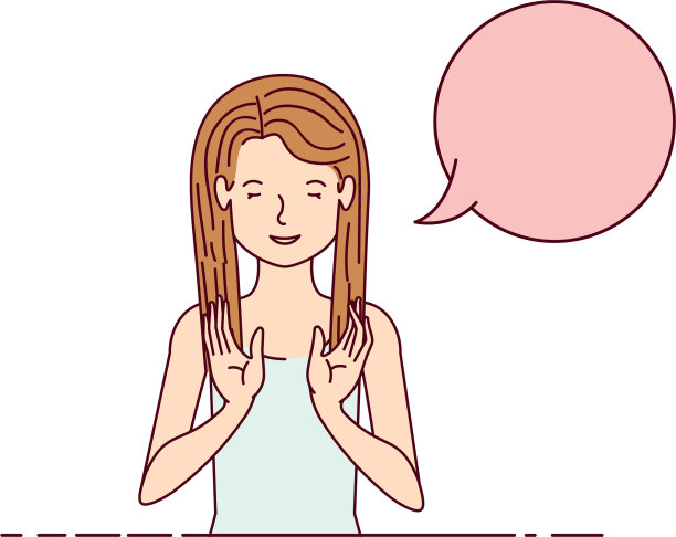 年轻女子与语音气泡角色图片下载