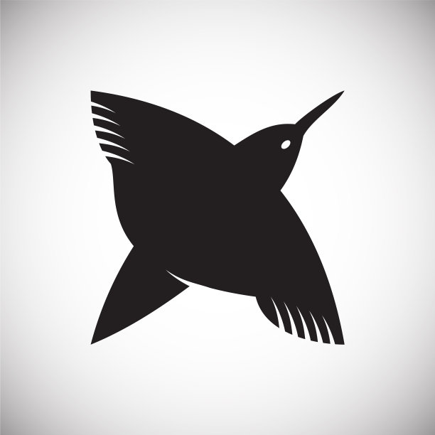 鸟类图标设置在白色背景的图形和图片下载