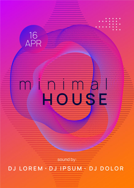 霓虹俱乐部传单电子舞曲音乐迷幻派对图片下载