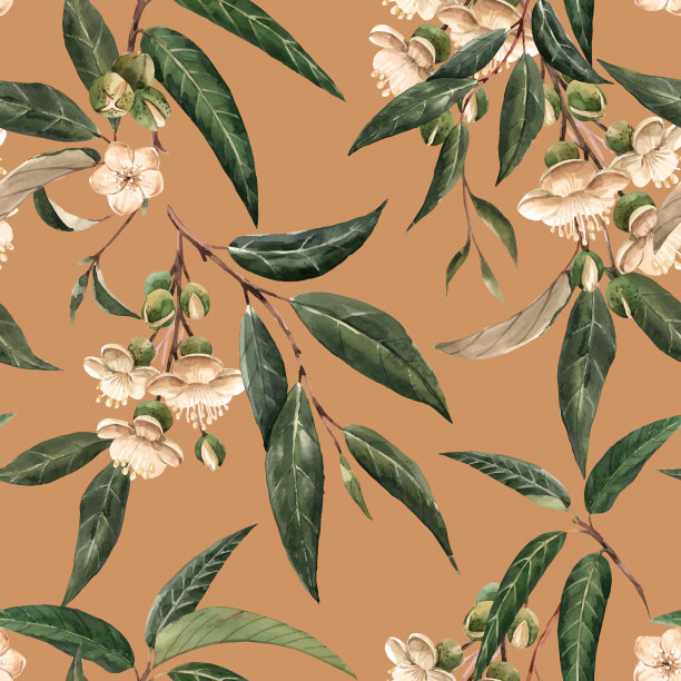 水彩榴莲热带无缝图案图片下载