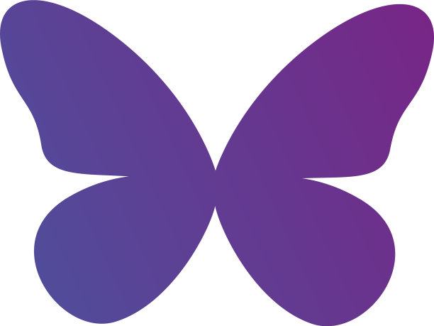 紫色渐变蝴蝶标志图标孤立上图片下载