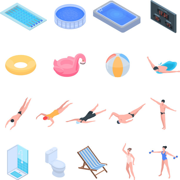 池设备图标设置等距样式图片下载