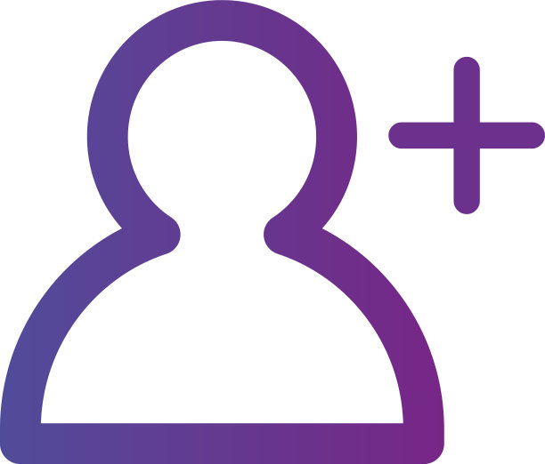 紫色线性轮廓添加人图标添加用户图片下载