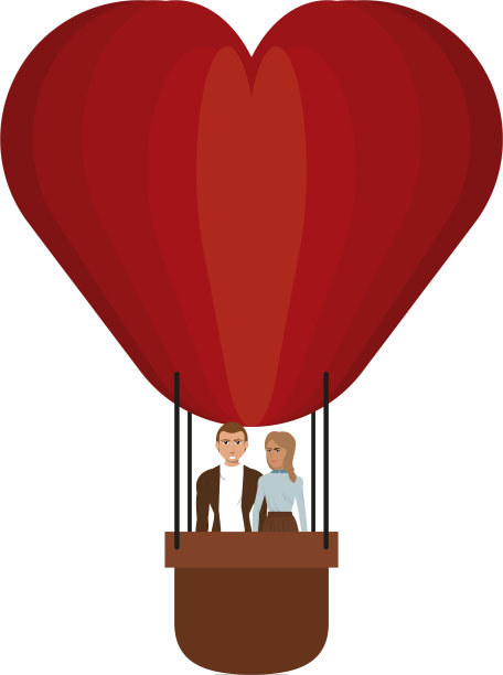 一对在热气球里的情侣图片下载