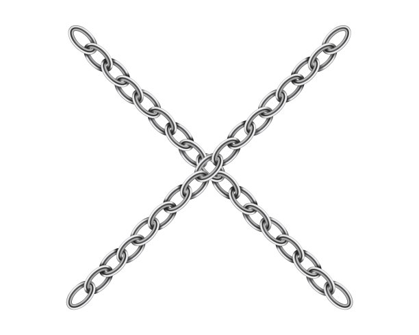 逼真的金属链纹理银色十字图片下载