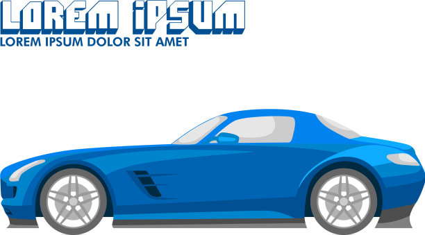 蓝色的跑车图片下载