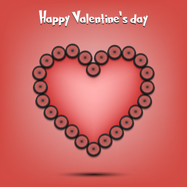 从自行车车轮上摘下情人节的心图片下载