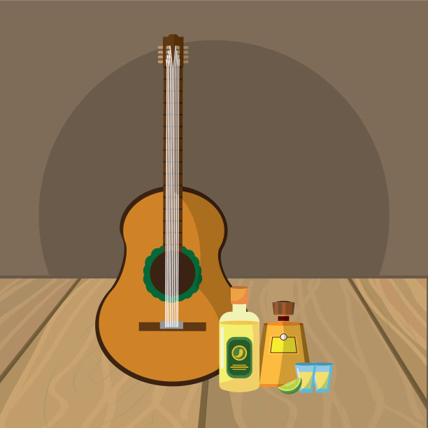 餐厅桌上的墨西哥卡通图标图片下载