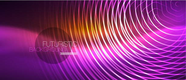 氖发光的波，神奇的能量和光运动图片下载