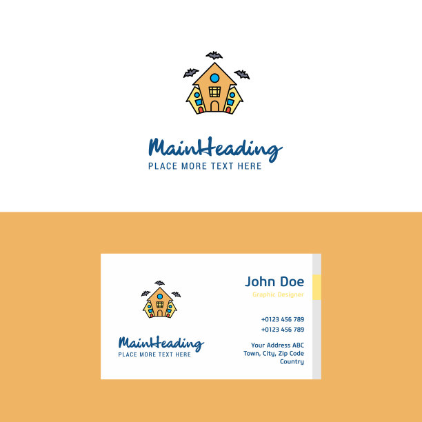 Flat hunting house logo和拜访卡模板图片下载