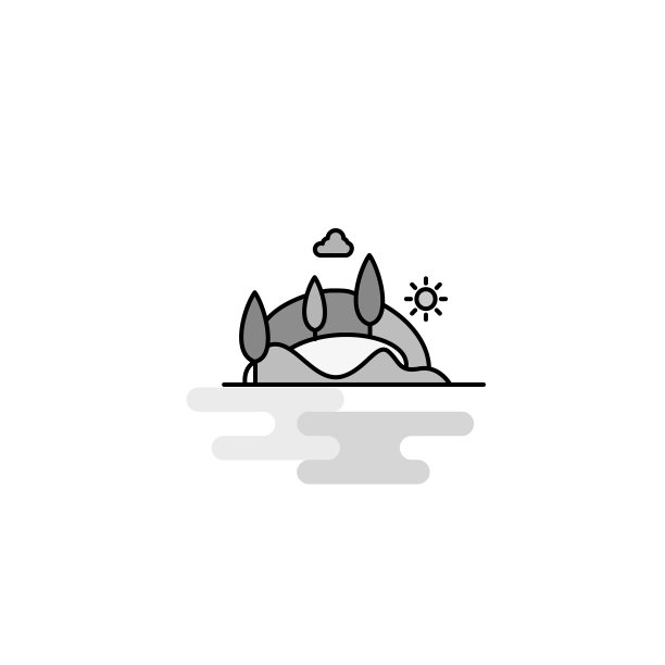 风景网页图标平面线填充灰色图标图片下载