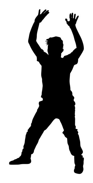 手球守门员侧影孤立图片下载