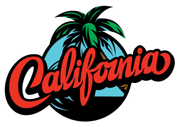 上面写着加州和手掌图片下载
