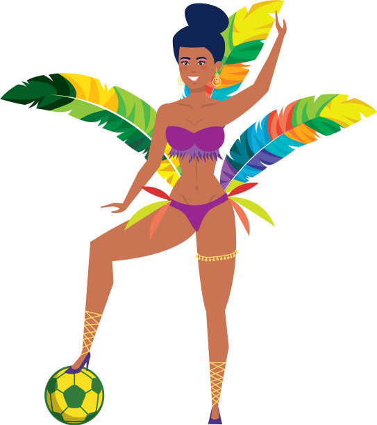 美丽的巴西加罗塔与足球气球图片下载