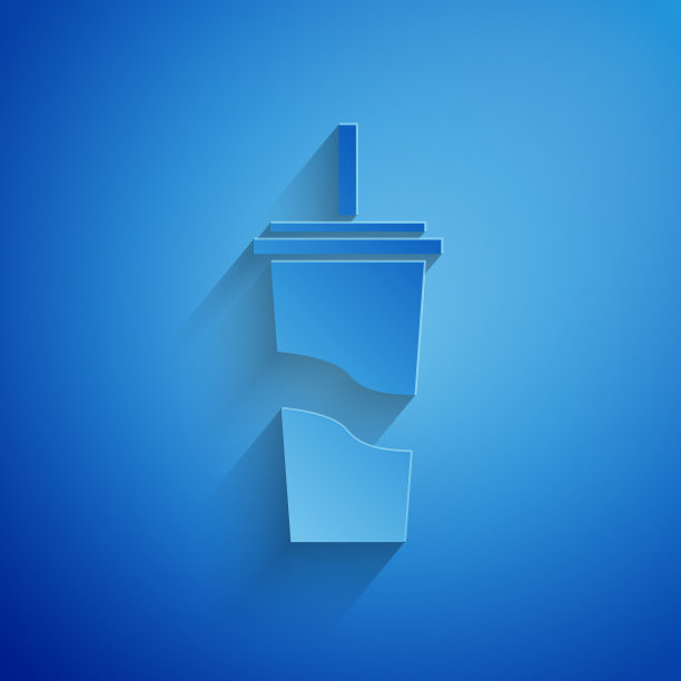 纸切纸玻璃与饮用吸管图片下载