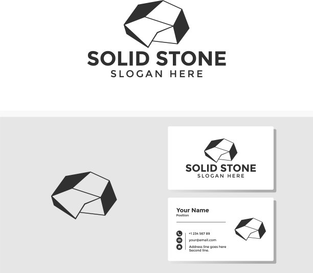 石材标志模板与名片设计图片下载
