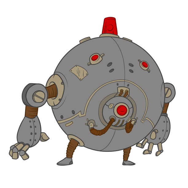 圆圆的金属机器人，小腿大胳膊图片下载