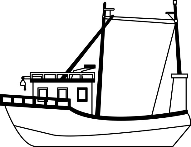 船鱼船标志黑白相间图片下载