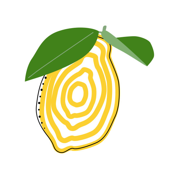 扁平柠檬孤立矢量插图。健康生活方式设计模式。北欧风格。素食夏天背景。厨房的艺术。新鲜的海报。图片下载