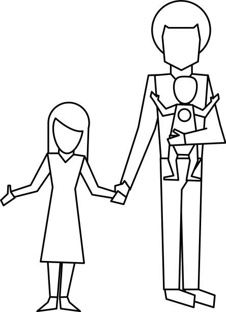 家庭头像概念黑白图片下载