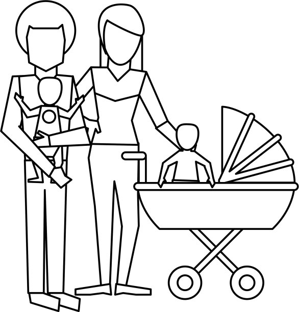 家庭头像概念黑白图片下载