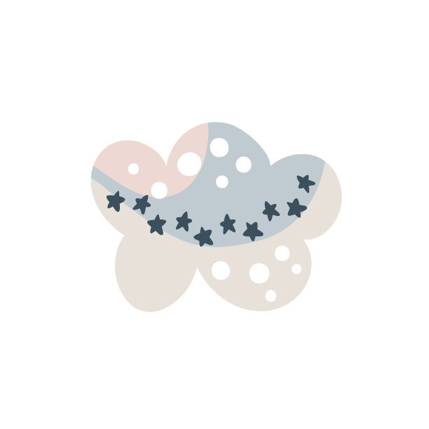 矢量云与彩虹卡通斯堪的纳维亚风格孤立在白色背景的孩子。可爱的手绘插画海报，印刷品，卡片，织物，儿童书籍，室内设计图片下载