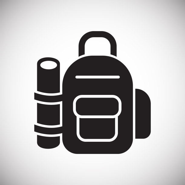 背包图标上的白色背景图形和图片下载