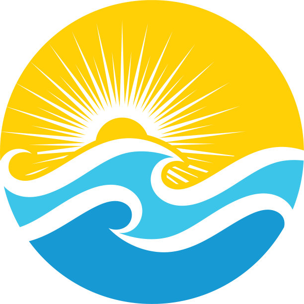 太阳与水波的图标图片下载